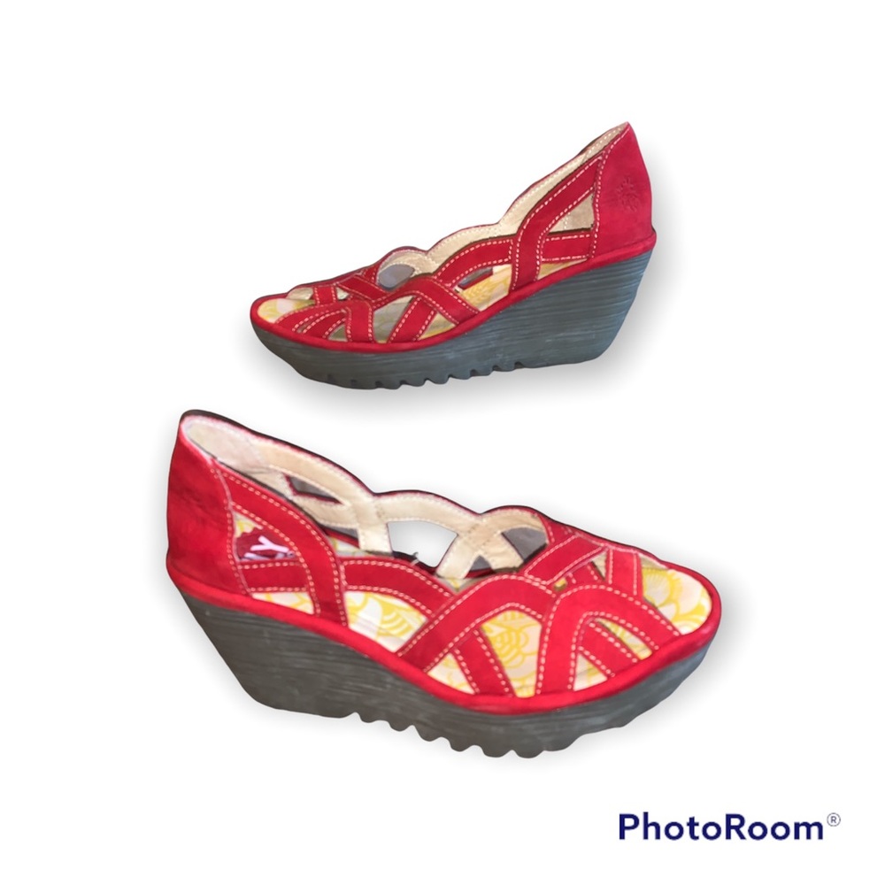Fly London Yadi Wedge Shoes Sz 36